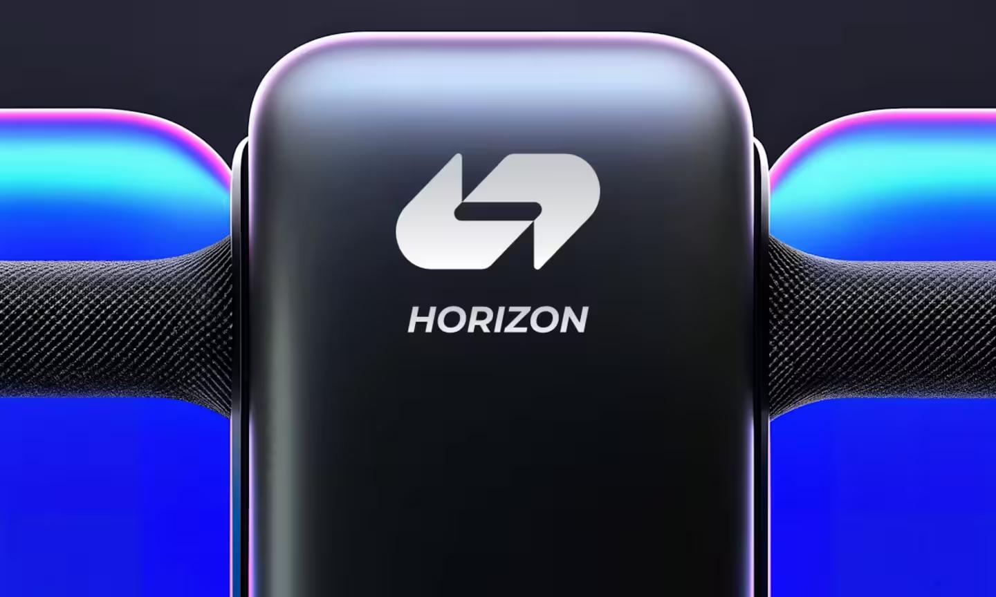 Horizon Finance rebrand — brand identity on a mobile device